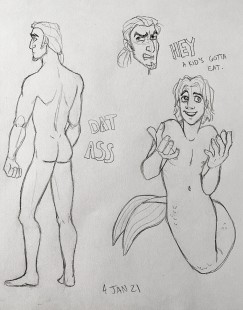 Merboy AU Sketches 2/3